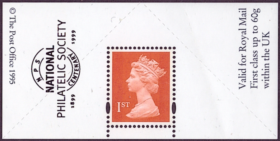(image for) "National Philatelic Society Centenary" overprinted Boots 1st Class Stamp & Label